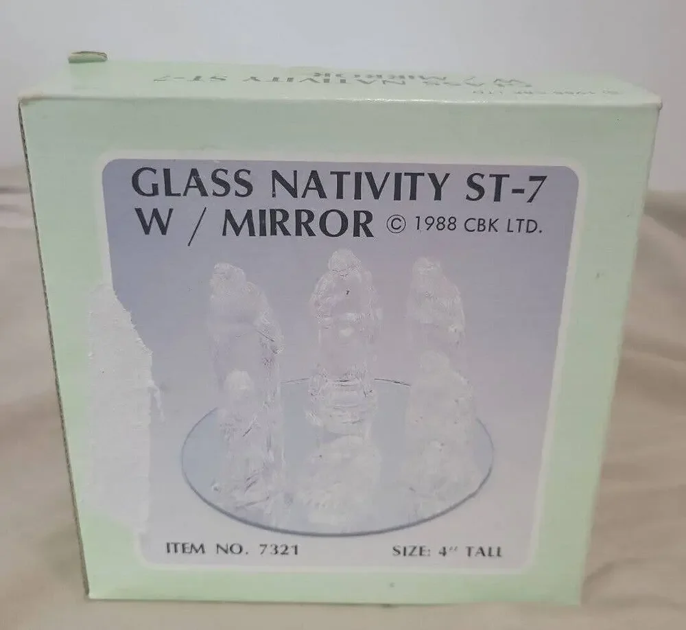 Glass Nativity Scene ST-7 W / Mirror 1988 CBK Ltd.